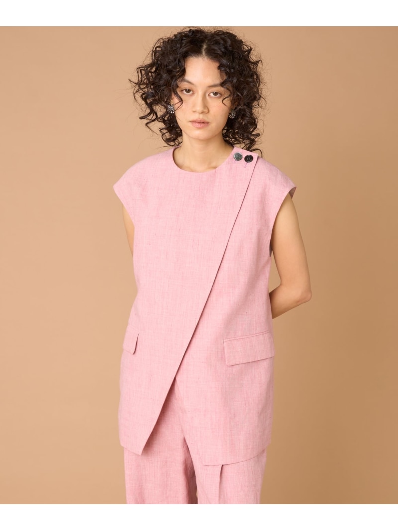 【SALE／10%OFF】ノースリーブトップス la veille by SUPERIOR CLOSET イネド ジャケット・アウター 余分の物のジャケット・アウター サクラ色 薄墨色【RBA_E】【貨物輸送無料】[ Fashion] コート・ジャケット-レディースファッション