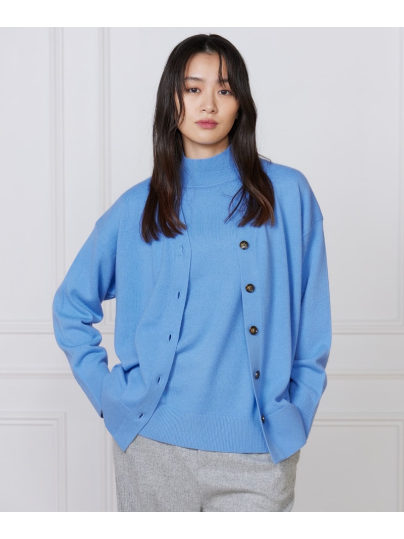 【SALE／30%OFF】カシミヤ混Vネックカーディガン《CASH5》 I.T.'S. international イッツインターナショナル トップス カーディガン ホワイト グレー オレンジ ネイビー ブルー【RBA_E】【送料無料】[ Fashion]