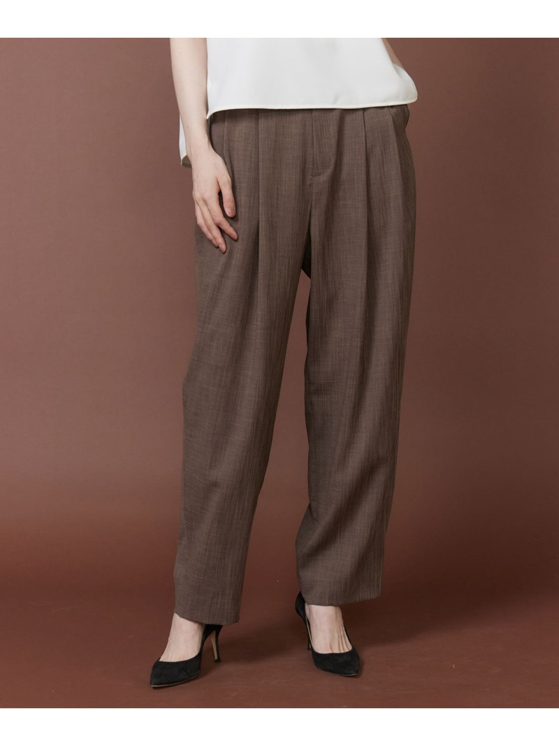 【SALE／35%OFF】《大きいサイズ》バレルパンツ INED イネド パンツ スラックス・ドレスパンツ グレー ブラウン【RBA_E】【送料無料】[ Fashion]｜INED／イネド