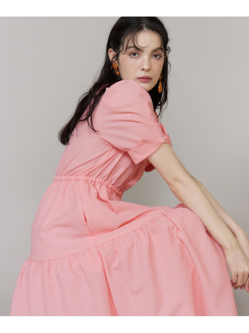 【SALE／10%OFF】《馬鹿でかい大きさ》ティアードワンピース Maglie par ef-de マーリエ ル テープ 衣装・御召しもの 衣装 サクラ色【RBA_E】【貨物輸送無料】[ Fashion]