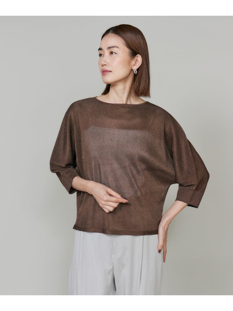 【SALE／30%OFF】ボートネックドルマンスリーブプルオーバー Le Souk イネド トップス ニット シルバー【RBA_E】【送料無料】[ Fashion]｜INED／イネド