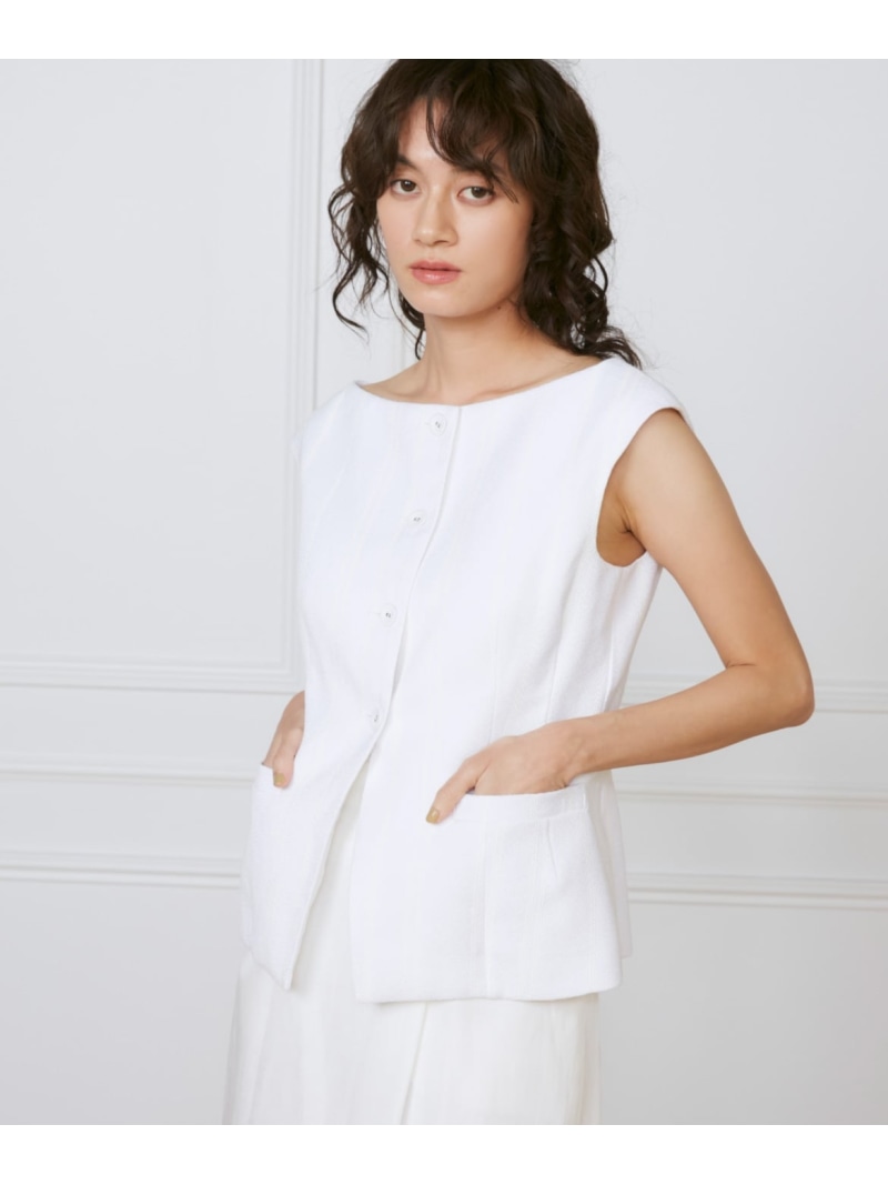 【SALE／50%OFF】クラッシックジレ《la veille by SUPERIOR CLOSET》 INED イネド トップス ベスト・ジレ ホワイト【RBA_E】【送料無料】[ Fashion]