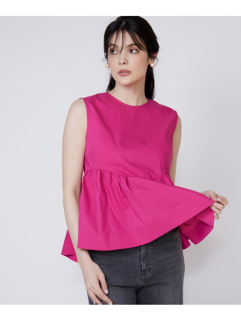 【SALE／50%OFF】ペプラムブラウス Maglie par ef-de マーリエ ル カセット トップス シャツ・ブラウス ピンク ネイビー【RBA_E】【送料無料】[ Fashion]