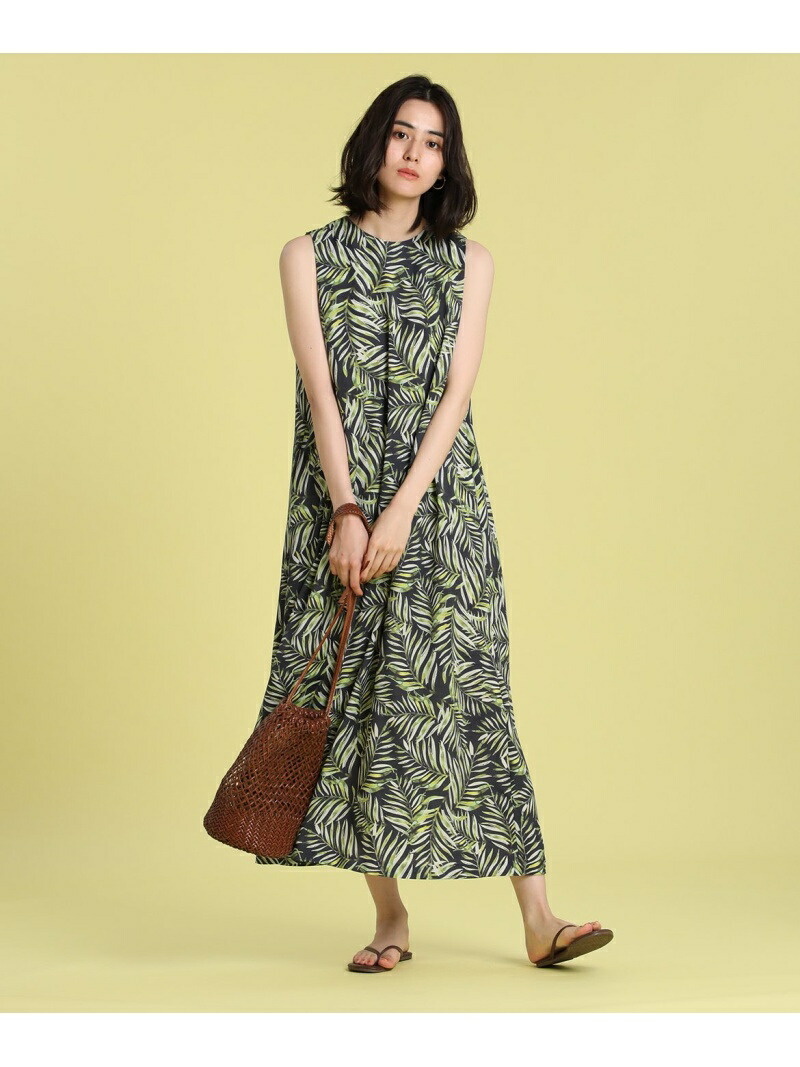 リゾートプリントワンピース Viscotecs Ined イネド ワンピース ロングワンピース マキシワンピース ネイビー ブルー 送料無料 Rakuten Fashion Andapt Com