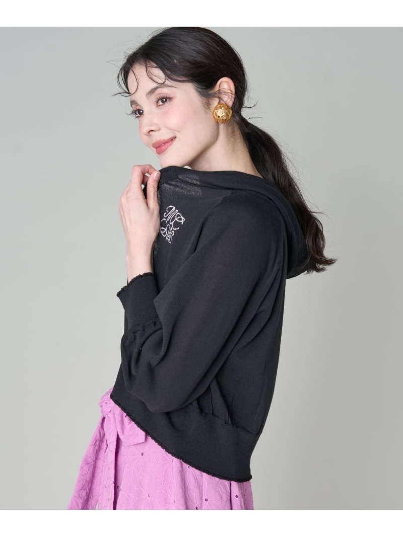 《気が大きい大きさ》シアーパーカー Maglie par ef-de マーリエ ル テープ トップス パーカー・フーディー 黒いこと【貨物輸送無料】[ Fashion]