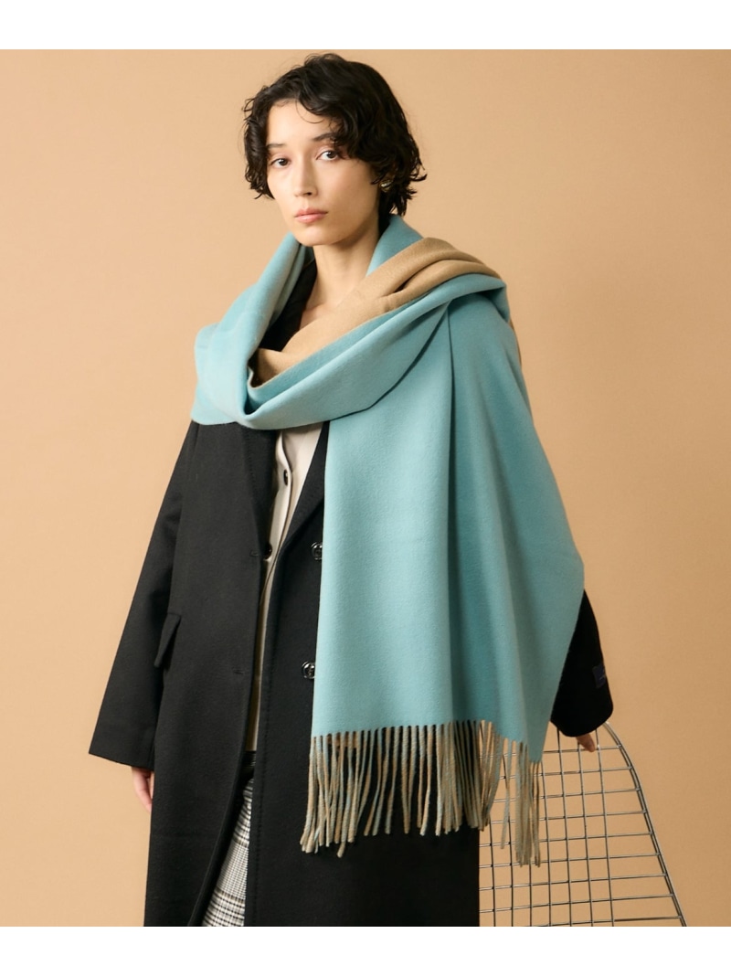 スポンディッシュカシミヤリバーシブルストール《ASAUCE MELER》 FAVORITE SUKINAMONO イネド 流行り物雑貨 マフラー・ストール・ネックウォーマー 青み 赤銅色【貨物輸送無料】[ Fashion]