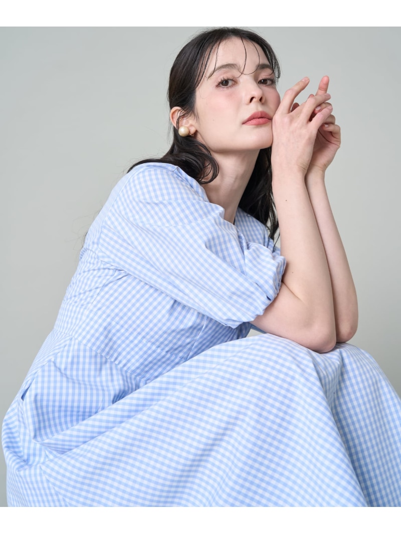 Vネックフレアワンピース Maglie par ef-de マーリエ ル テープ 衣装・御召しもの 衣装 青み【貨物輸送無料】[ Fashion]