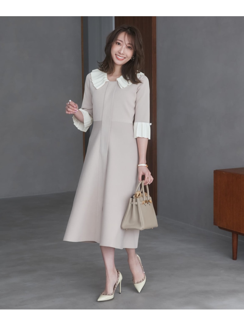 【SALE／30%OFF】《途轍も無い大いさ》晴れ晴れしい筋目今日このごろモードニットワンピース《M Maglie le cassetto*冨張愛》 Maglie par ef-de マーリエ ル テープ 衣装・お召しもの 衣装 ベージュ 米国海軍 黒いこと【RBA_E】【貨物輸送無料】[ Fashion] ワンピース-レディースファッション