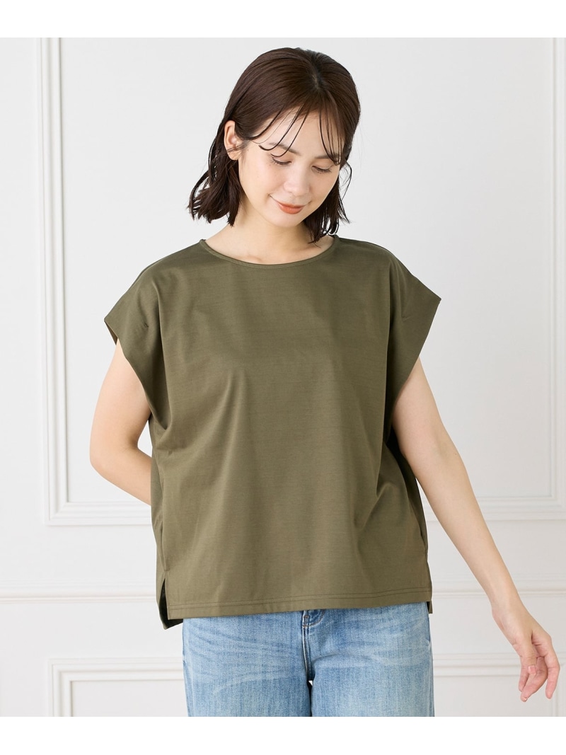 《大きいサイズ》ショートスリーブコクーントップス INED イネド トップス カットソー・Tシャツ ブラック カーキグリーン ホワイト【送料無料】[ Fashion] 10,725円