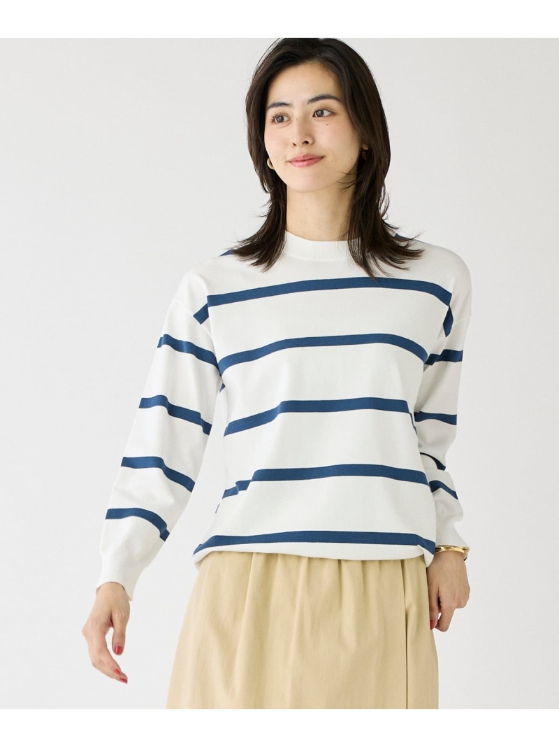 【SALE／43%OFF】ボーダーニットプルオーバー I.T.'S. international イッツインターナショナル トップス ニット ブルー グリーン ネイビー【RBA_E】【送料無料】[ Fashion]