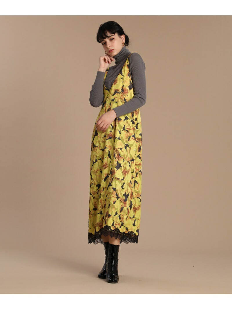 女性が喜ぶ ワンピース Rakuten イエロー Rba E 送料無料 ノースリーブワンピース ワンピース イネド Ined Fashion Sale 60 Off Luftrobe フラワープリントジャンパースカート Dgb Gov Bf