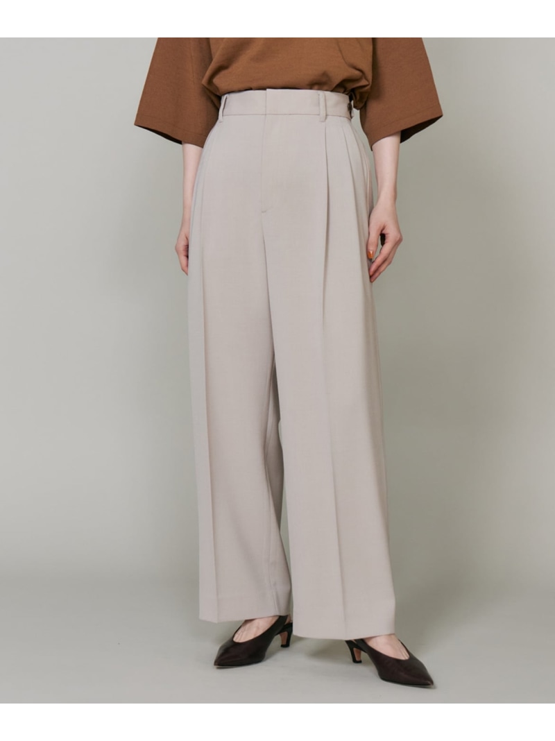 【SALE／14%OFF】タックワイドパンツ I.T.\u0027S. international イッツインターナショナル ズボン下 余分の物のズボン下 黒いこと 薄墨色【RBA_E】【貨物輸送無料】[ Fashion]