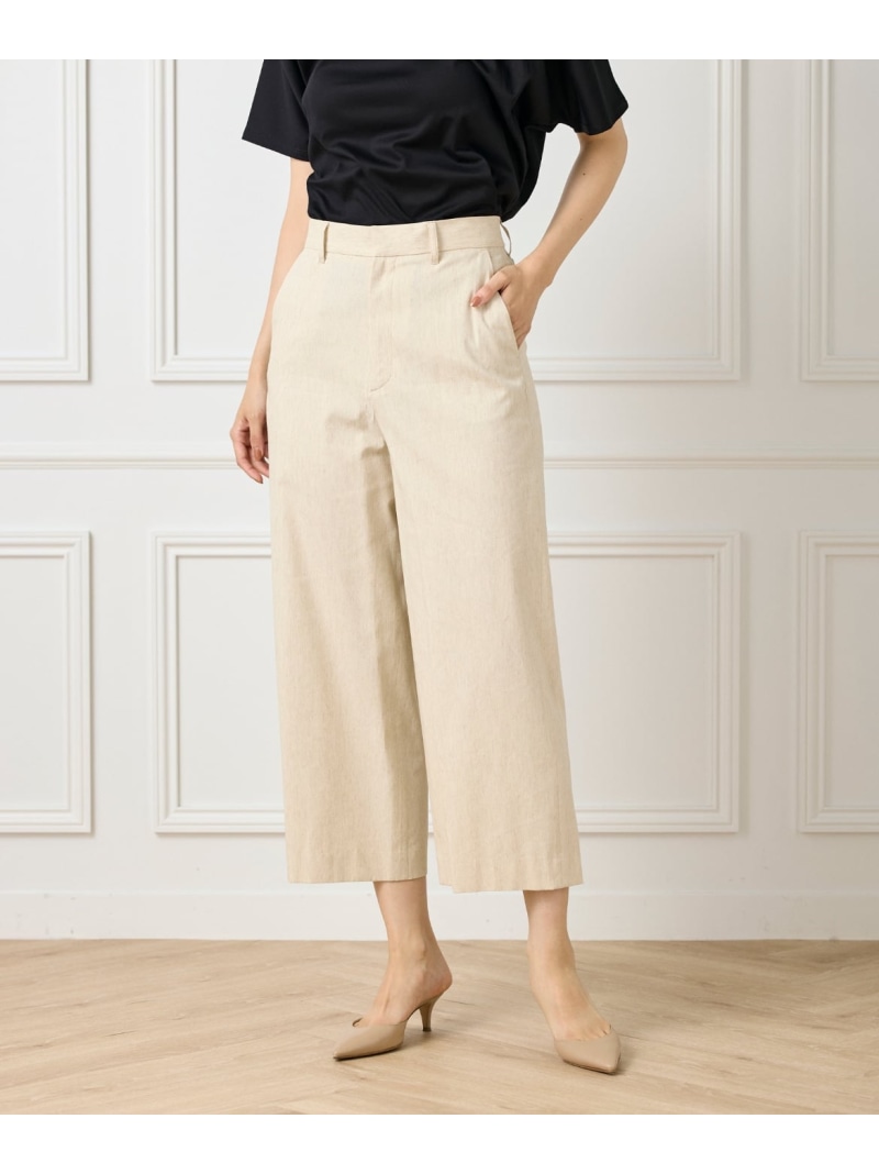 【SALE／40%OFF】《大きいサイズ》ワイドクロップトパンツ 7-IDconcept. セブンアイディコンセプト パンツ その他のパンツ ベージュ【RBA_E】【送料無料】[ Fashion] 8,564円