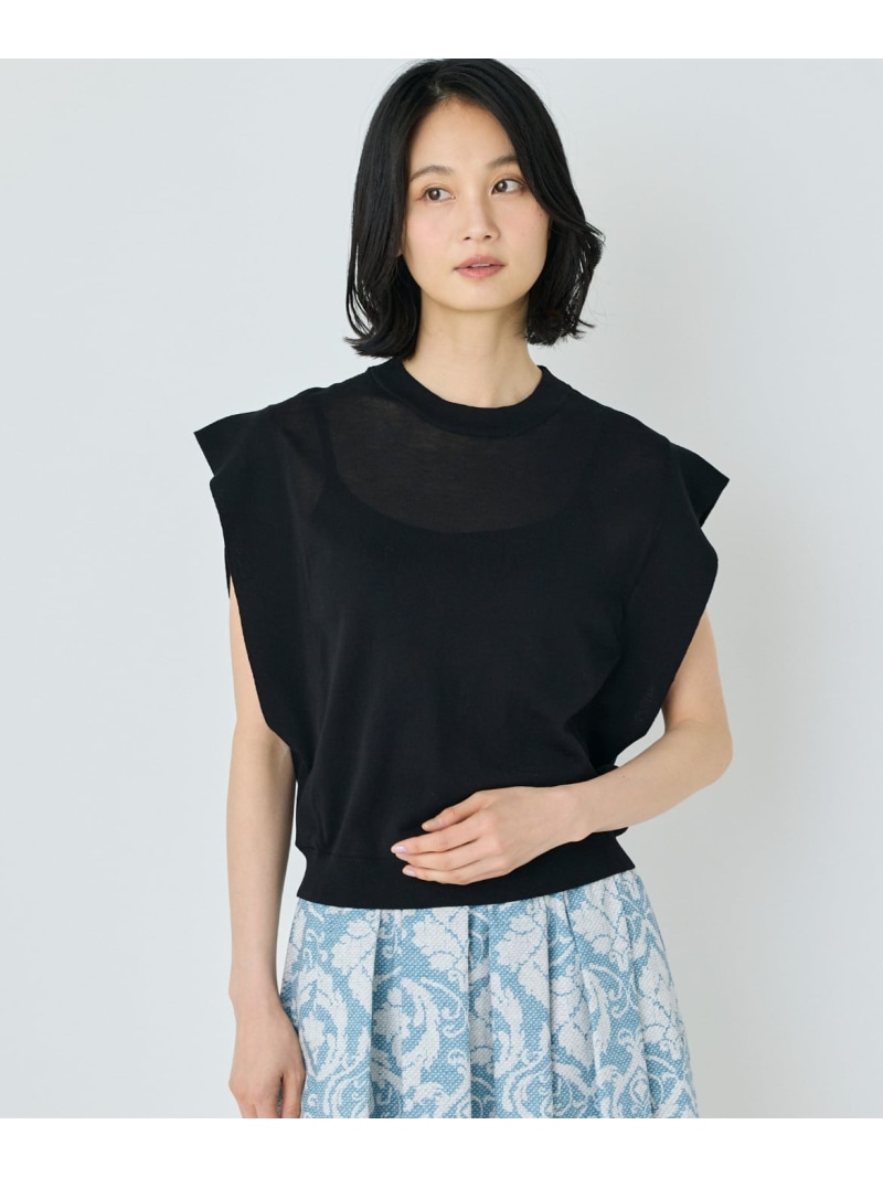 【SALE／60%OFF】コットンナイロンクルーネックプルオーバー 7-IDconcept. セブンアイディコンセプト トップス ニット ブルー ブラック【RBA_E】【送料無料】[ Fashion]