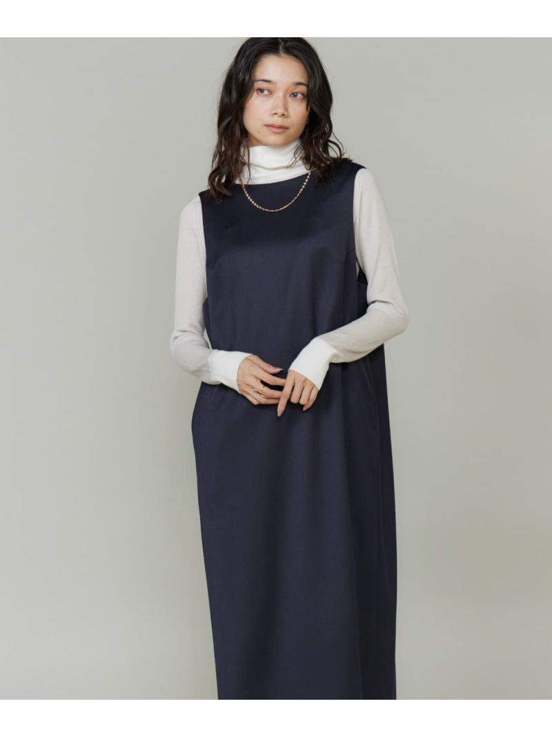 【SALE／40%OFF】《途轍も無い大きさ》ボートネックワンピース INED イネド 衣装・御召しもの 前掛けスコート 赤銅色 薄墨色 米国海軍【RBA_E】【貨物輸送無料】[ Fashion]