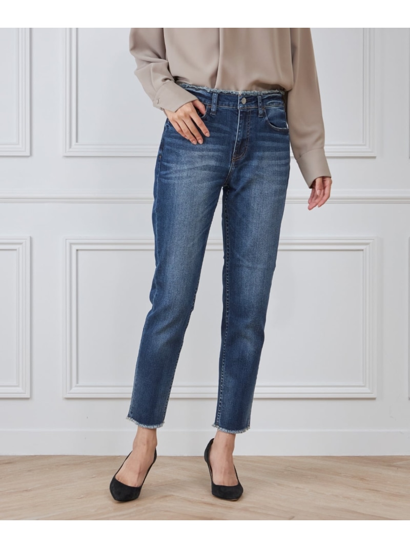 H.Salt ミッドライズテーパードデニムパンツ《Healthy DENIM》 INED イネド パンツ ジーンズ・デニムパンツ ブルー【送料無料】[ Fashion]