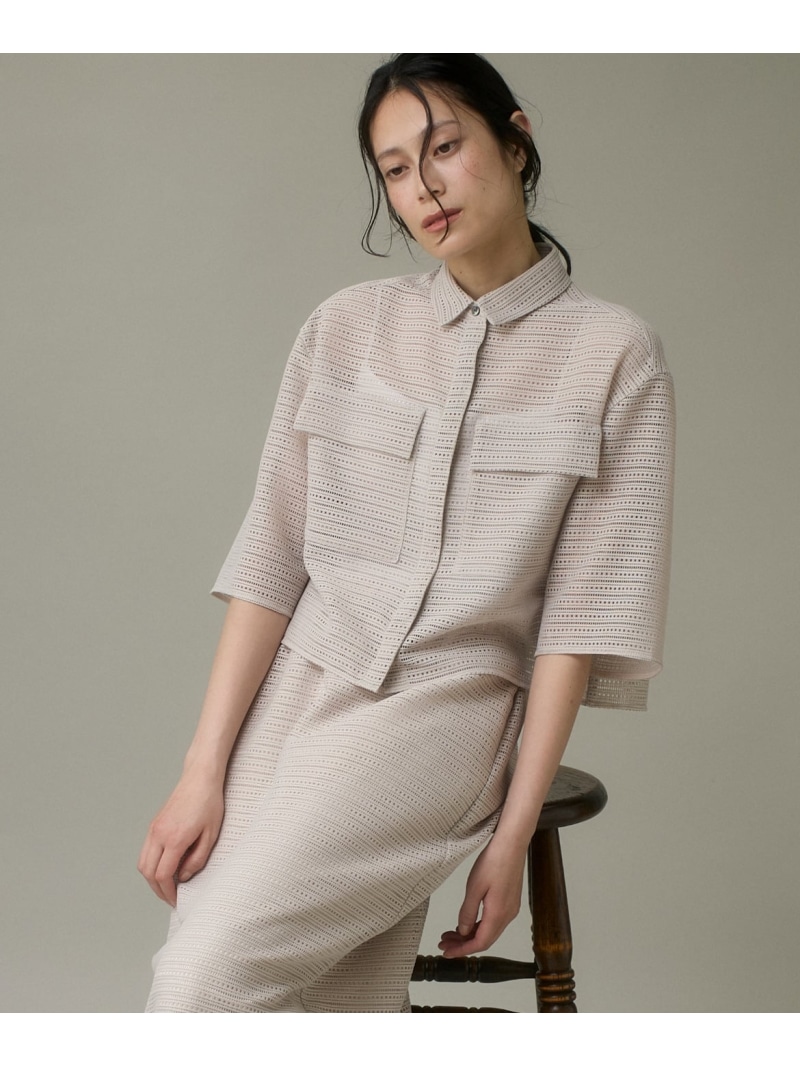 【SALE／29%OFF】スクエアレースシャツブラウス I.T.'S. international イッツインターナショナル トップス シャツ・ブラウス ブラック ベージュ【RBA_E】【送料無料】[ Fashion]