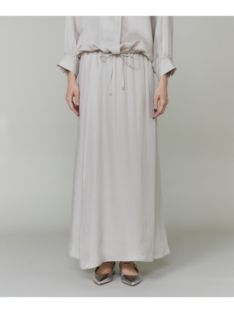 【SALE／50%OFF】キュプラフィブリルフレアスカート INED イネド スカート ロング・マキシスカート カーキグリーン ブラック グレー【RBA_E】【送料無料】[ Fashion]