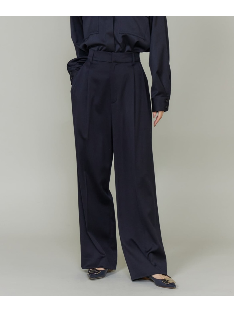 【SALE／40%OFF】ツータックセミワイドパンツ INED イネド パンツ スラックス・ドレスパンツ ブラウン ネイビー グレー【RBA_E】【送料無料】[ Fashion]｜INED／イネド