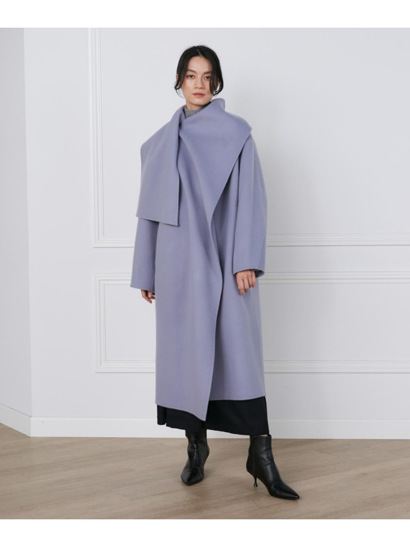 袈裟風ラップリバーコート《la veille by SUPERIOR CLOSET》 INED イネド ジャケット・アウター チェスターコート 青色 米国海軍【貨物輸送無料】[ Fashion]