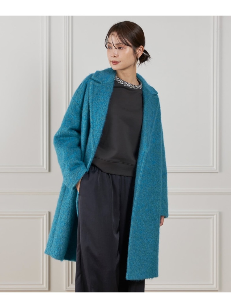 【SALE／40%OFF】シャギーチェスターコート Le Souk イネド ジャケット・アウター チェスターコート 青み【RBA_E】【貨物輸送無料】[ Fashion]