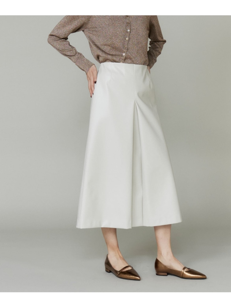 【SALE／40%OFF】フェイクレザースカート la veille by SUPERIOR CLOSET イネド スカート その他のスカート ホワイト ブラウン【RBA_E】【送料無料】[ Fashion]