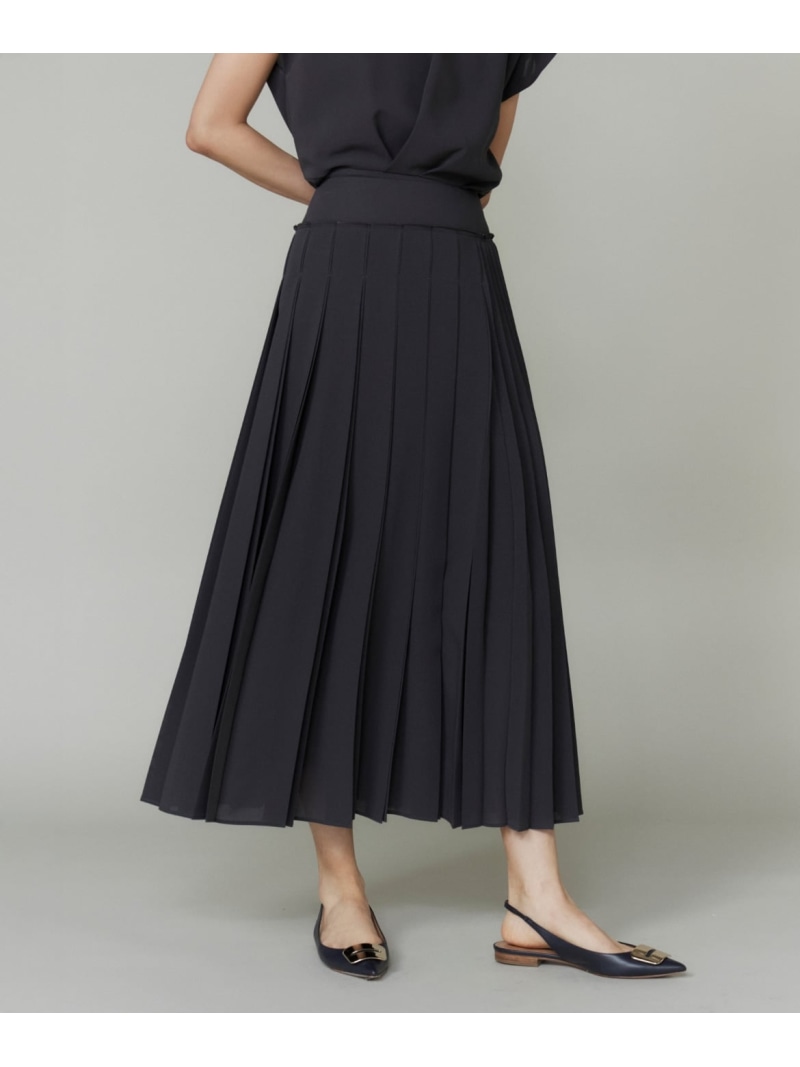 【SALE／10%OFF】アシンメトリープリーツスカート la veille by SUPERIOR CLOSET イネド スカート その他のスカート グレー ネイビー【RBA_E】【送料無料】[ Fashion]