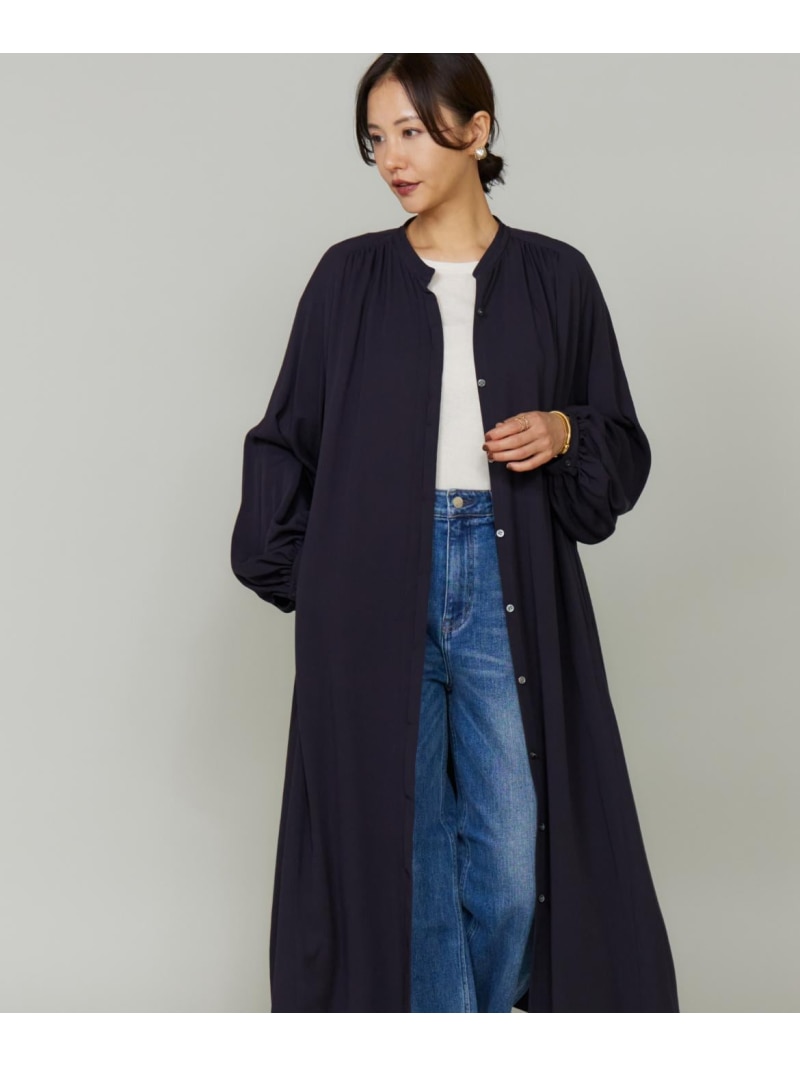 【SALE／40%OFF】サイドギャザーワンピース Le Souk イネド ワンピース・ドレス ワンピース ネイビー カーキグリーン【RBA_E】【送料無料】[ Fashion]