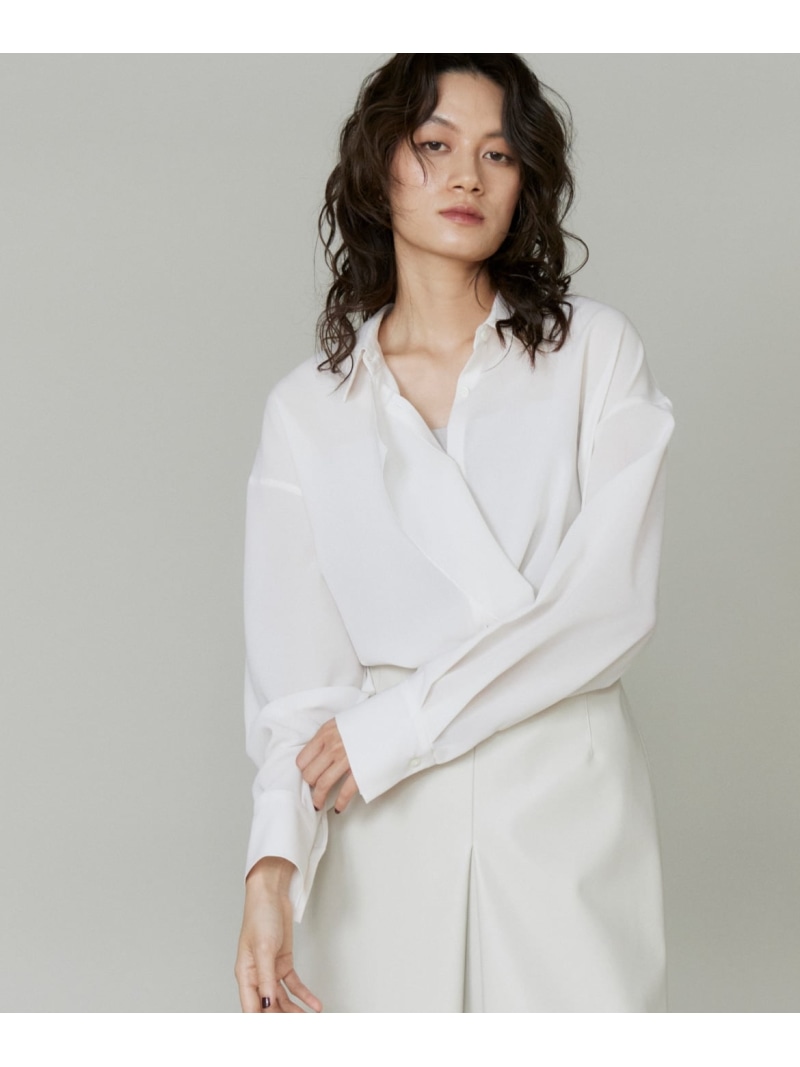 【SALE／10%OFF】2wayドレープシャツ la veille by SUPERIOR CLOSET イネド トップス シャツ・ブラウス グレー ホワイト【RBA_E】【送料無料】[ Fashion]