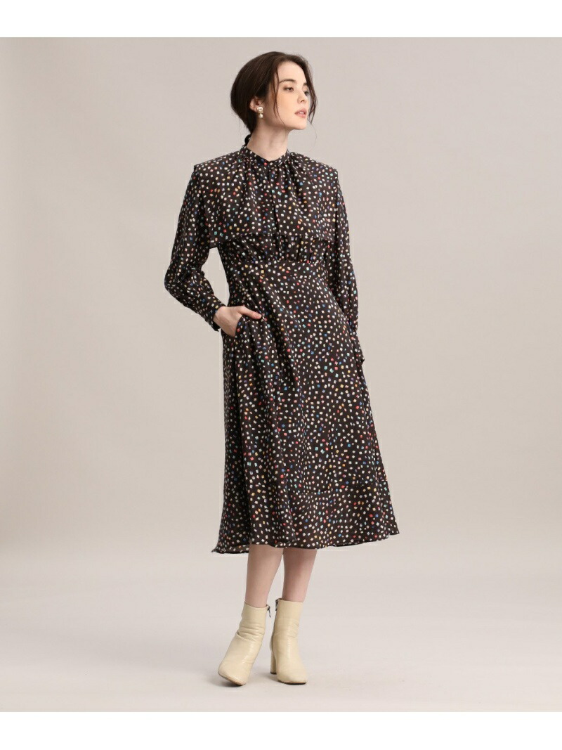 充実の品 エフデ Ef De Ef De Par 大きいサイズ カラフルドットワンピース Viscotecs Maglie ワンピース Fashion ブラック 送料無料 Rakuten 長袖ワンピース ワンピース Williamsav Com