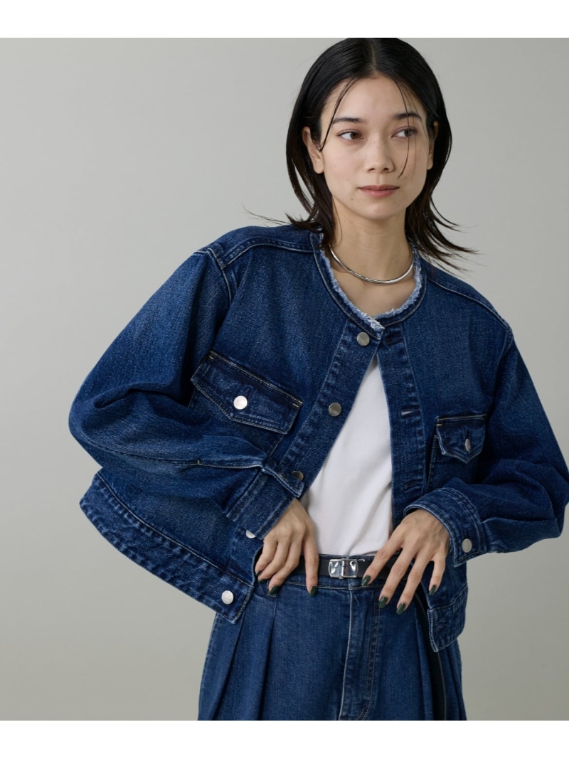 【大人気モデル！】IENA デニムジャケット リメイク タック ノーカラー 大人気モデル！】IENA デニムジャケット リメイク タック ノーカラー