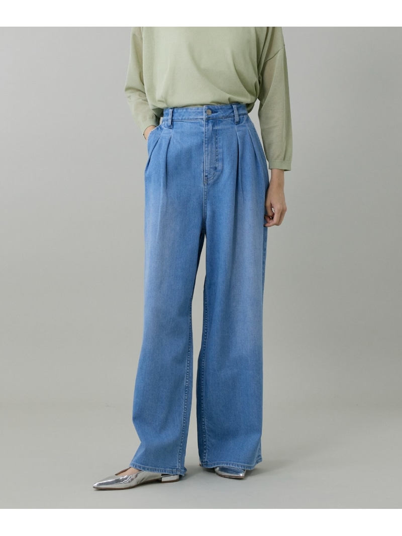 INED別注 ツータックワイドデニム Lemongrass《Healthy DENIM》 INED イネド ズボン下 デニム・ジーンズズボン下 青み【貨物輸送無料】[ Fashion]
