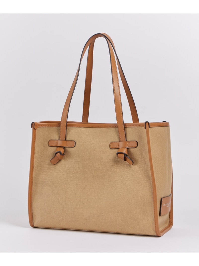 MARCELLA M スクエアトートバッグ《GIANNI CHIARINI》 FAVORITE SUKINAMONO イネド バッグ トートバッグ ホワイト ブラウン【送料無料】[ Fashion]｜INED／イネド