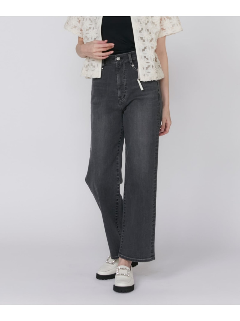 《Maglie Jeans》カーヴィーラインジーンズ Maglie par ef-de マーリエ ル カセット パンツ ジーンズ・デニムパンツ ホワイト グレー【送料無料】[ Fashion]｜INED／イネド