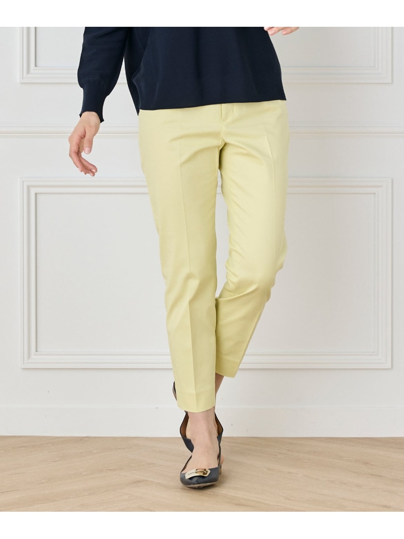 【SALE／35%OFF】《大きいサイズ》コットンストレッチベーシックパンツ 7-IDconcept. セブンアイディコンセプト パンツ その他のパンツ イエロー グレー ホワイト【RBA_E】【送料無料】[ Fashion]
