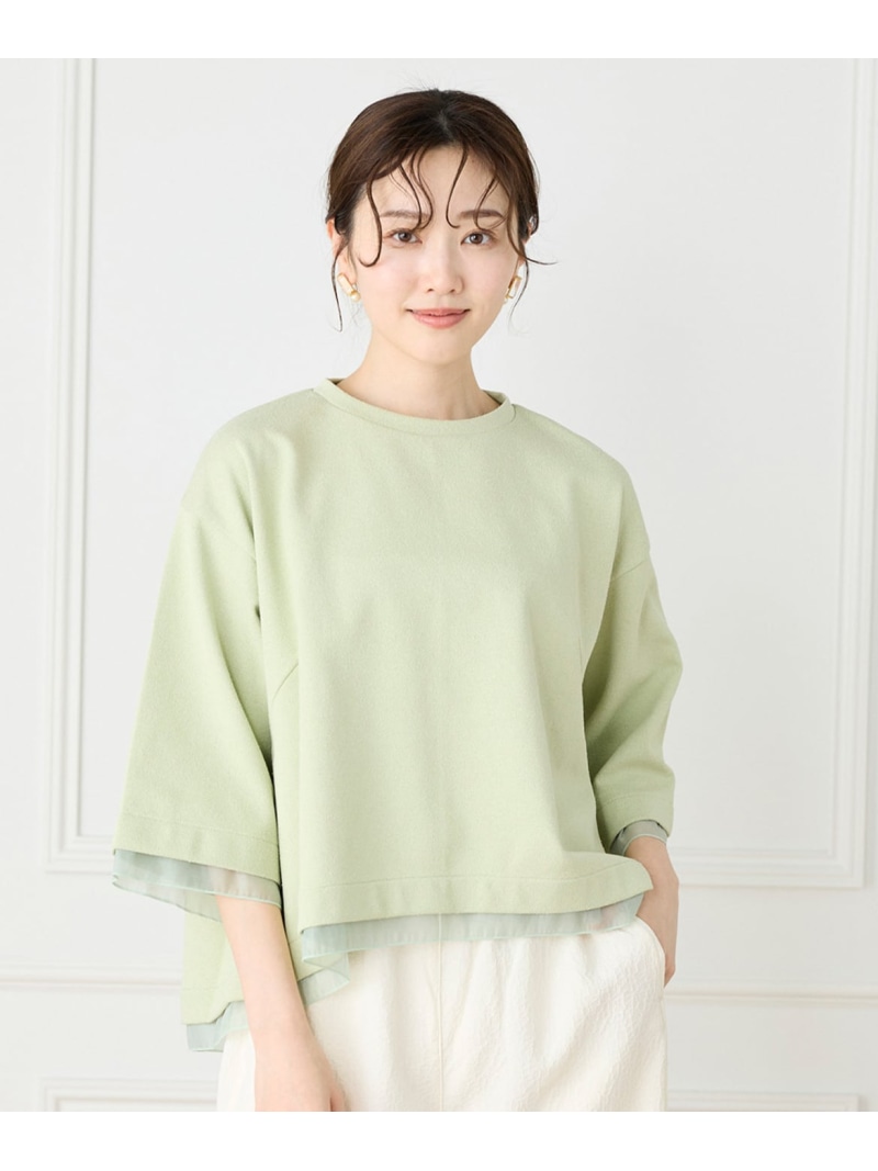 【SALE／20%OFF】シアードッキングフレアープルオーバー  I.T.\u0027S. international イッツインターナショナル トップス カットソー・プルオーバー 白いこと 緑であること 黒いこと【RBA_E】【貨物輸送無料】[ Fashion]