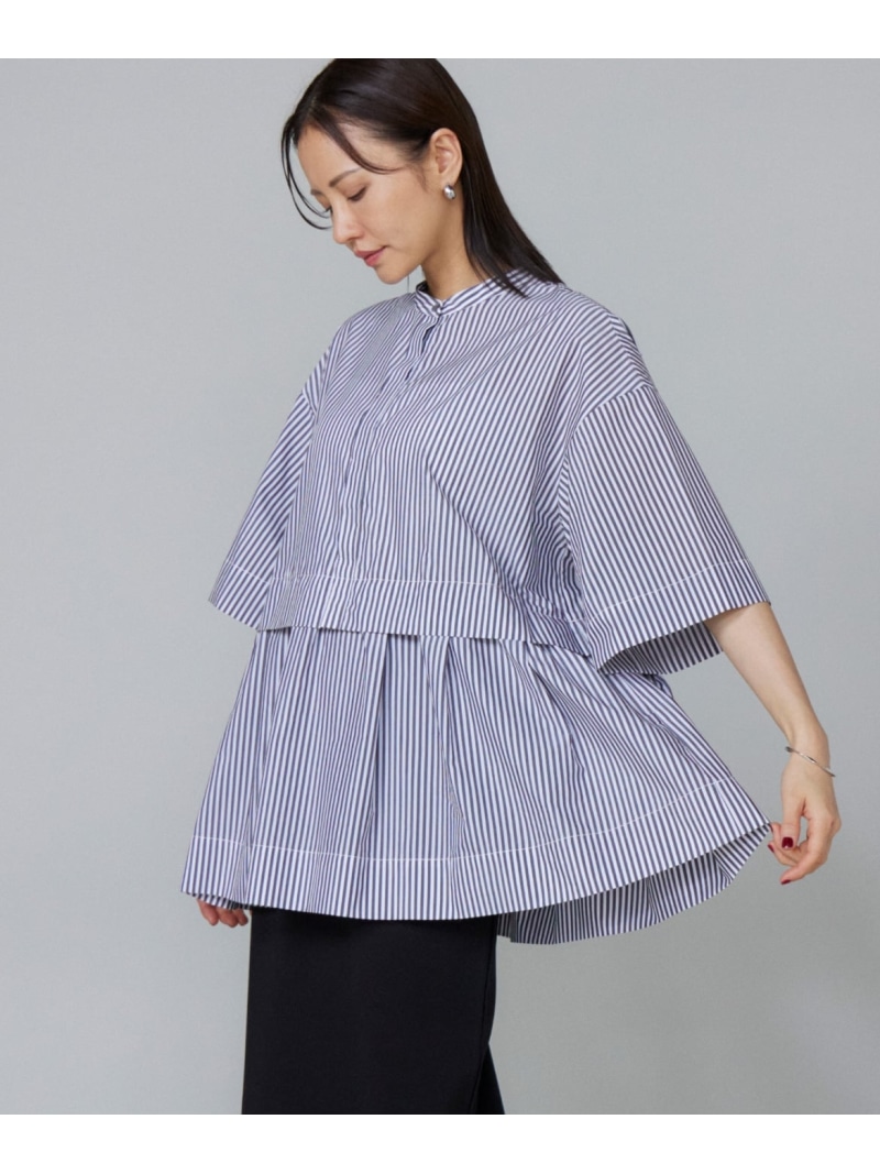 【SALE／45%OFF】《大きいサイズ》ティアードブラウス Le Souk イネド トップス シャツ・ブラウス ブラック【RBA_E】【送料無料】[ Fashion]