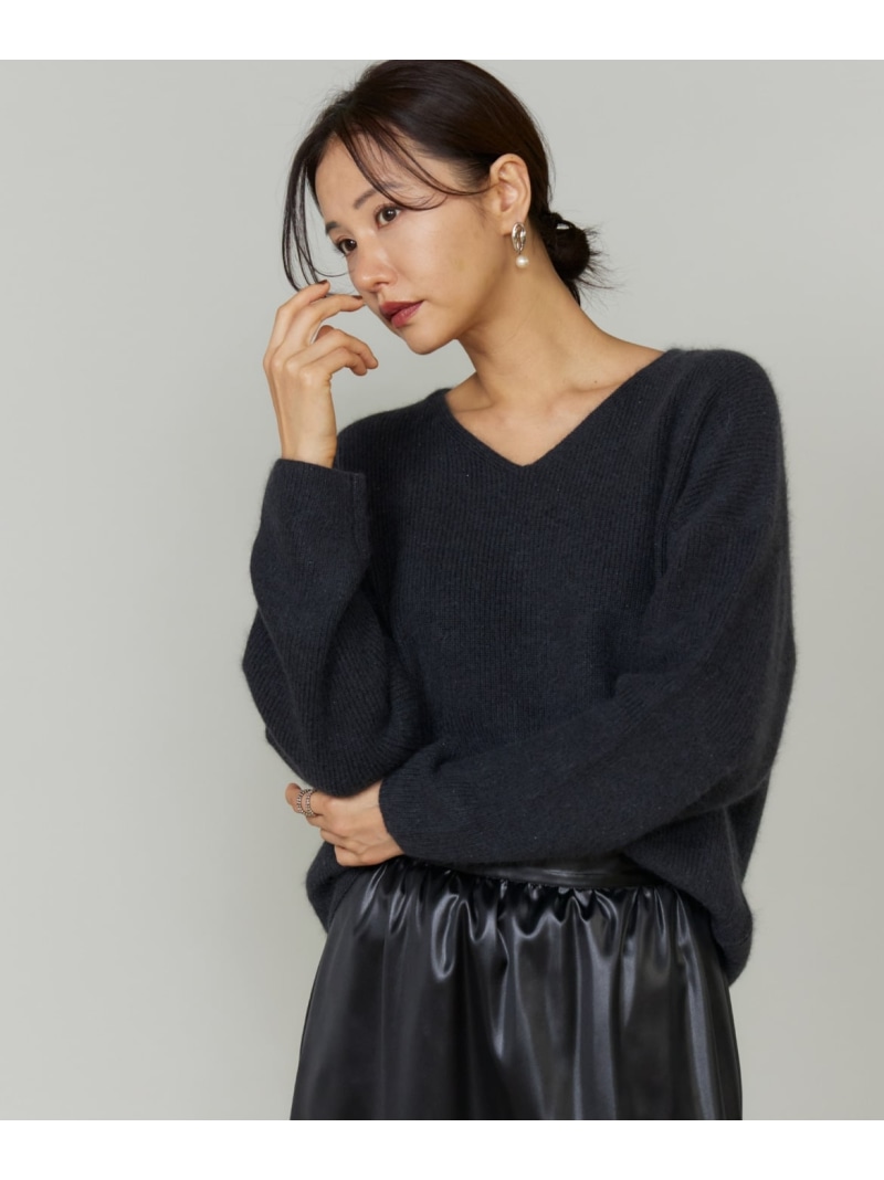【SALE／35%OFF】《大きいサイズ》スパンコールVネックニットプルオーバー Le Souk イネド トップス ニット カーキグリーン ホワイト ネイビー【RBA_E】【送料無料】[ Fashion]