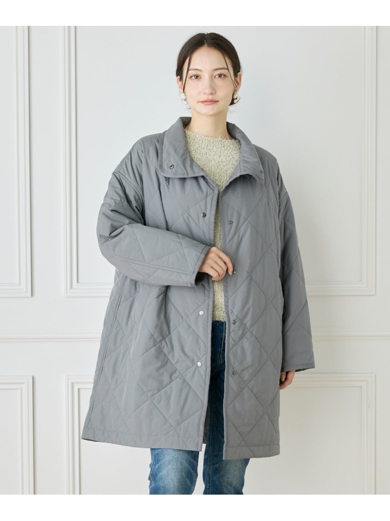 【SALE／45%OFF】《大きいサイズ》中綿キルティングスタンドコート《LIMONTA EAST》 Le Souk イネド ジャケット・アウター ナイロンジャケット ブルー ブラック【RBA_E】【送料無料】[ Fashion] 18,549円