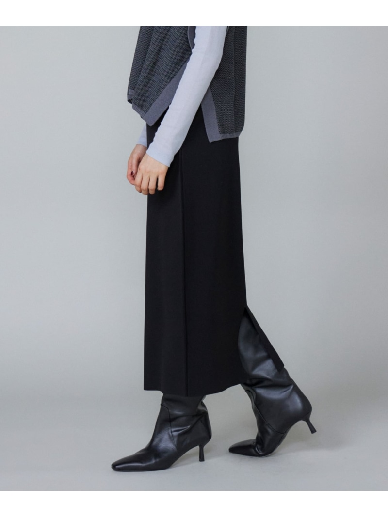 【SALE／50%OFF】ミラノリブAラインスカート Le Souk イネド スカート ロング・マキシスカート ブラック ベージュ ブラウン【RBA_E】【送料無料】[ Fashion]
