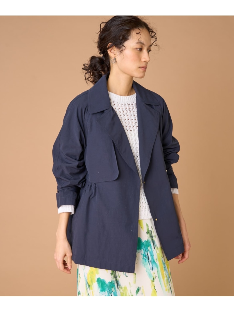 ショートトレンチジャケット INED イネド ジャケット・アウター トレンチコート ブラウン ネイビー【送料無料】[ Fashion]