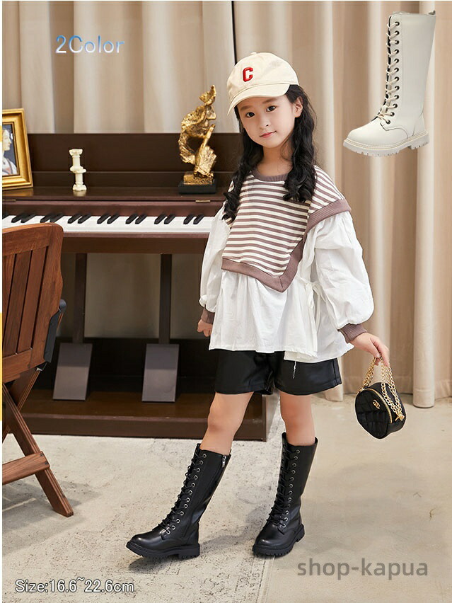 【送料無料】靴 フォーマル 女の子 ダンスシューズ ブーツ 編み上げ キッズ ダンスブーツ カナヲ コスプレ 女の子 アイドル 靴 ラブライブ画像