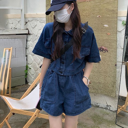ツーピース デニムセット Gジャン ストレートパンツ レトロ 春夏 17848195_0.jpg