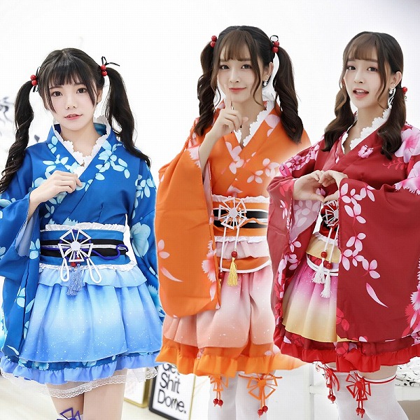 スカート セクシー着物ドレス 浴衣 コスプレ衣装 3色【3016】|レディースファッション kn