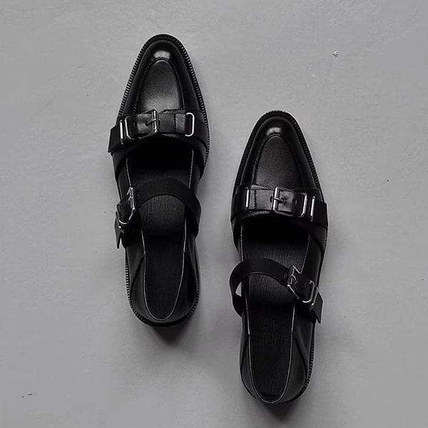 シューズ パンプス PU フェイクレザー 胴締め 靴 厚底 レディース