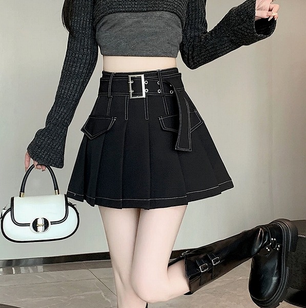 スカート ミニスカート ハイウェスト デニムスカート レイヤード 細身 スリム レディース
