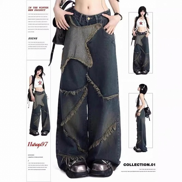 パンツ ボトムス ズボン デニム ジーンズ ハイウェスト ストレート レディース｜レディースファッション kn