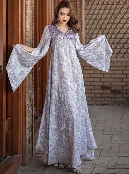 楽天市場】エジプト製 ハリージドレス グリーン ゴールドスパンコール