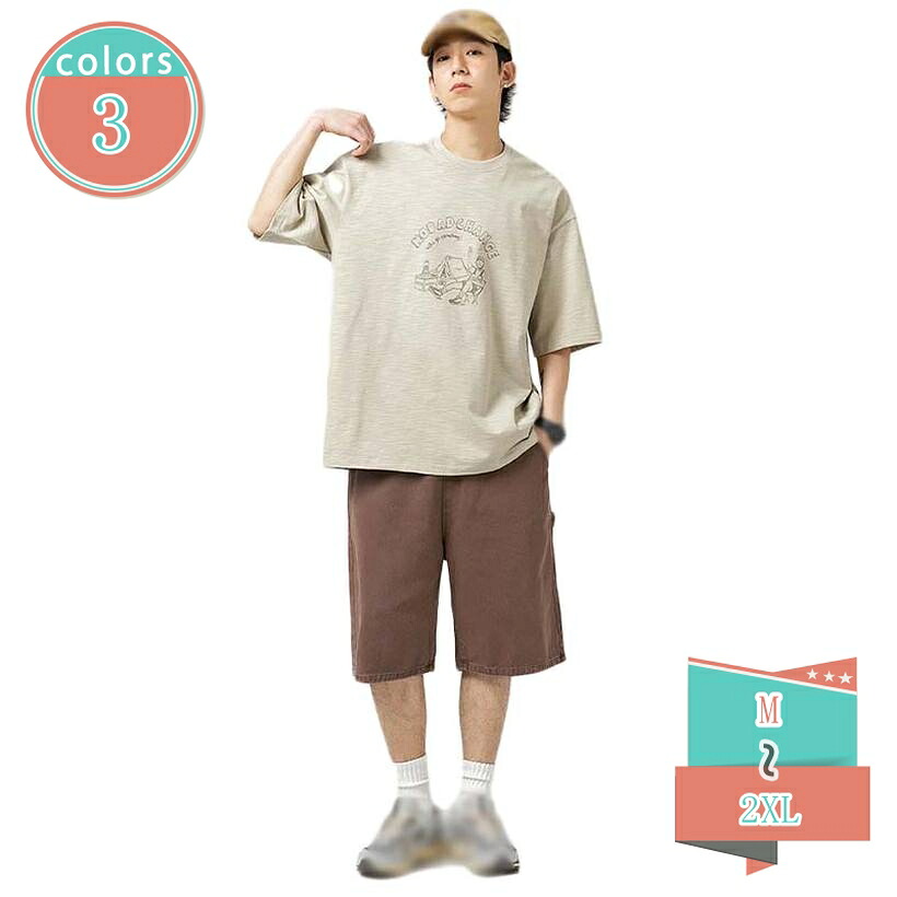 1000円OFFクーポン 大きいサイズ メンズ Tシャツ 半袖 柄 コットン 綿 ロンt カジュアル プリント トップス メンズtシャツ ロングTシャツ ファッション 丸首 柔らかい 半そで 白 黒 透けない 厚手 カットソー ルームウェア 部屋着 春夏秋 shop-kosugi|小杉拓嗣商店