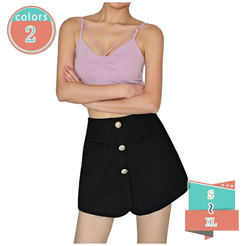 ショートパンツ レディース 着痩せ キュロット ハイウエスト Aライン風 ミニスカート風 ハーフパンツ ボトムス 美脚効果 脚長見え タック入り カジュアル 通勤 オフィス デート お出かけ 夏 大きいサイズ shop-kosugi｜小杉拓嗣商店